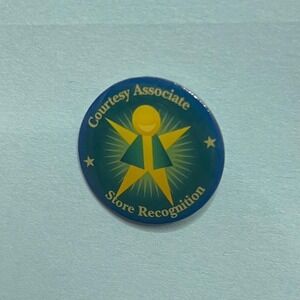 Vintage Walmart Courtesy Associate Store Recognition Lapel Pin Badge Round